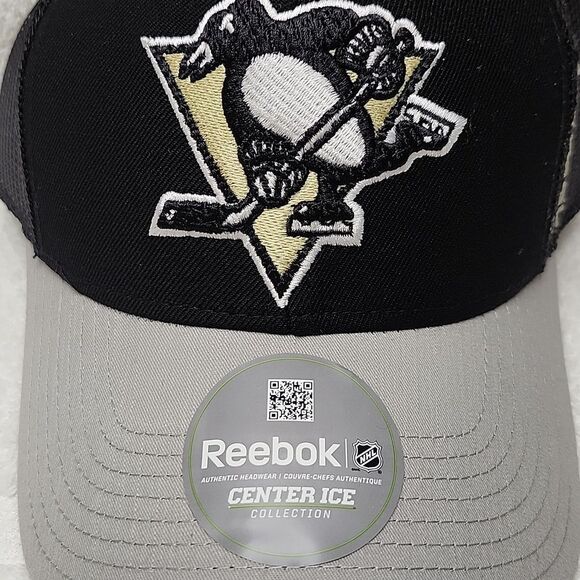 Reebok Pittsburgh Penguins Trucker Snapback Hat - New - Picture 2 of 8
